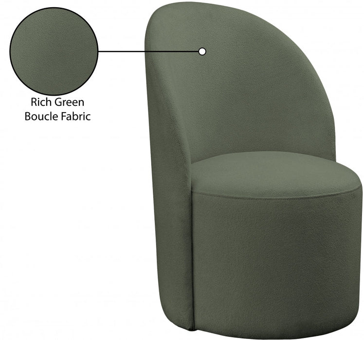 Hautely Green Boucle Fabric Accent | Dining Chair - 528Green - Vega Furniture