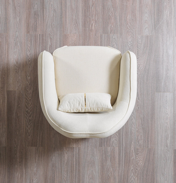 Helena Ivory Velvet Chair - HELENA-CHAIR - Vega Furniture