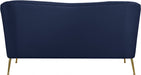 Hermosa Blue Velvet Loveseat - 658Navy-L - Vega Furniture