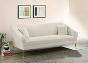 Hermosa Cream Velvet Sofa - 658Cream-S - Vega Furniture