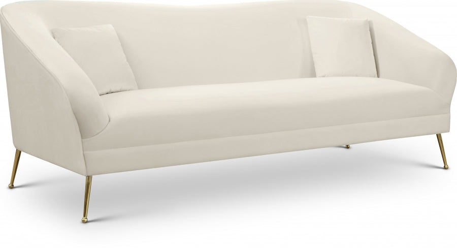 Hermosa Cream Velvet Sofa - 658Cream-S - Vega Furniture