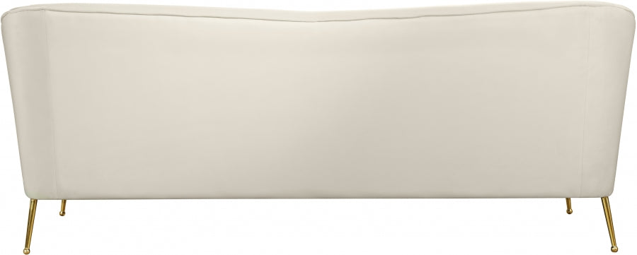 Hermosa Cream Velvet Sofa - 658Cream-S - Vega Furniture