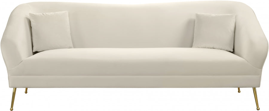 Hermosa Cream Velvet Sofa - 658Cream-S - Vega Furniture