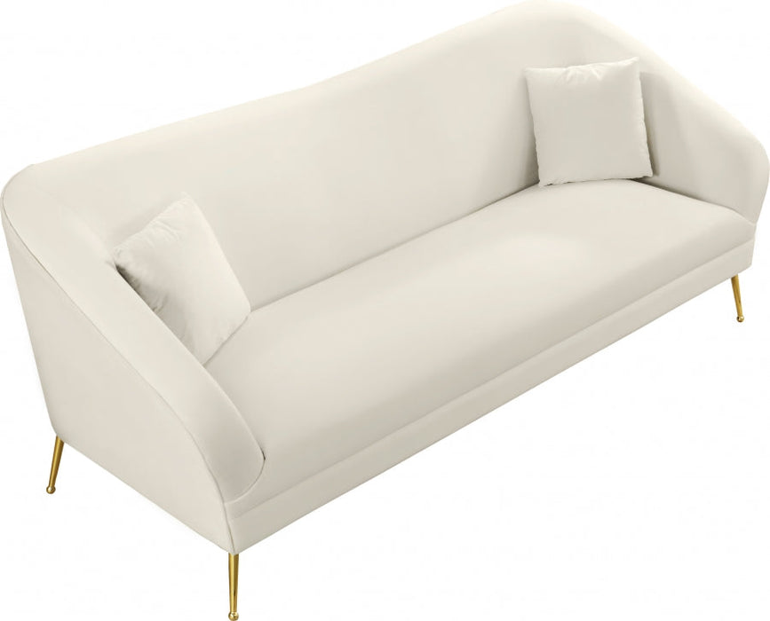 Hermosa Cream Velvet Sofa - 658Cream-S - Vega Furniture