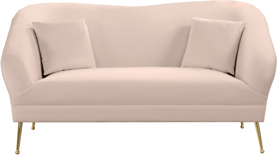 Hermosa Pink Velvet Loveseat - 658Pink-L - Vega Furniture