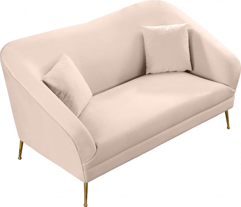 Hermosa Pink Velvet Loveseat - 658Pink-L - Vega Furniture