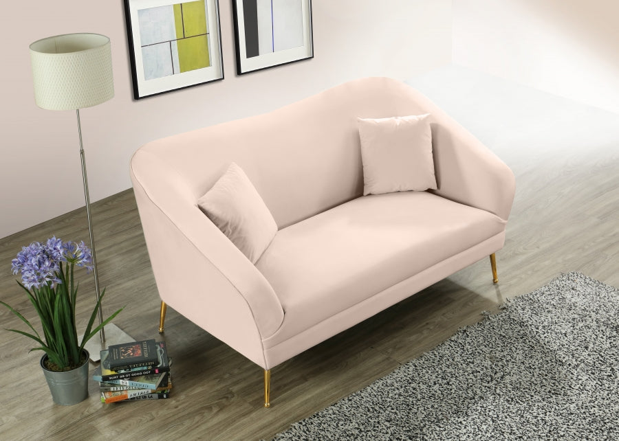 Hermosa Pink Velvet Loveseat - 658Pink-L - Vega Furniture