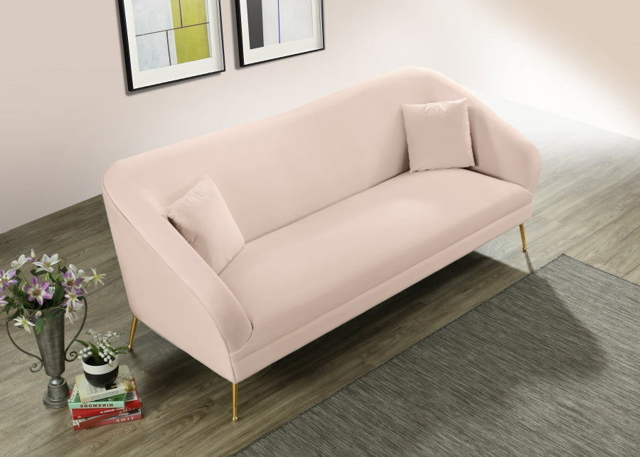 Hermosa Pink Velvet Sofa - 658Pink-S - Vega Furniture