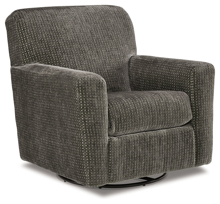 Herstow Charcoal Swivel Glider Accent Chair - A3000366 - Vega Furniture