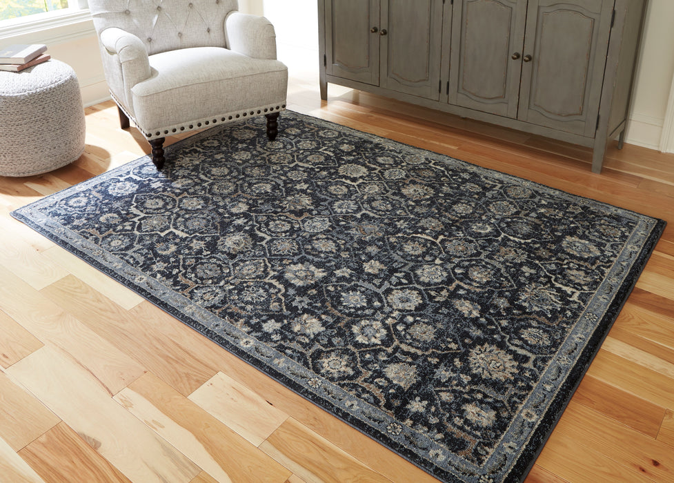 Hilcott Blue/Cream/Brown Medium Rug - R406112 - Vega Furniture