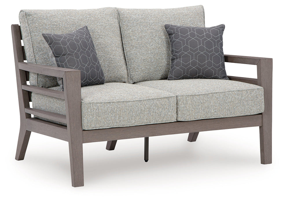 Hillside Barn Gray/Brown Outdoor Loveseat with Cushion - P564-835 - Vega Furniture