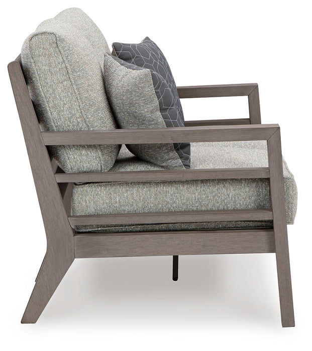 Hillside Barn Gray/Brown Outdoor Loveseat with Cushion - P564-835 - Vega Furniture