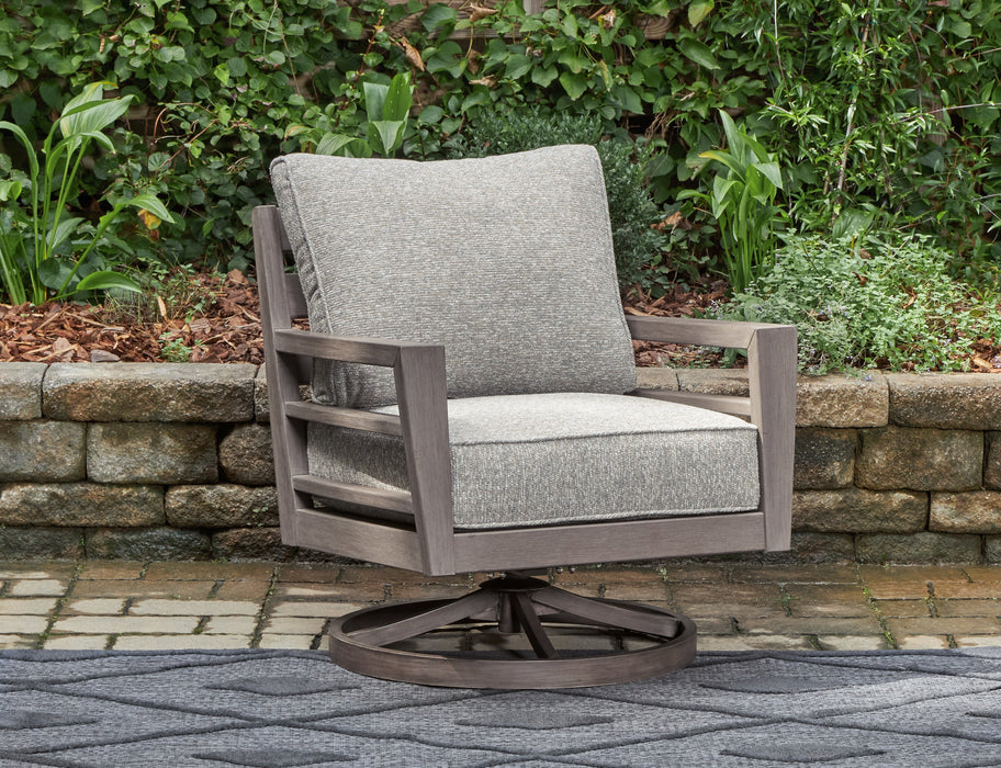 Hillside Barn Gray/Brown Outdoor Swivel Lounge with Cushion - P564-821 - Vega Furniture