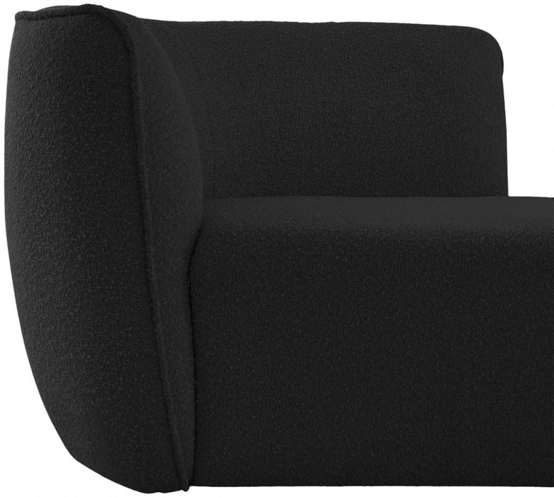 Hilton Black Boucle Fabric Chaise Lounge - 158Black - Vega Furniture