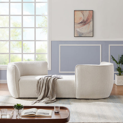 Hilton Cream Boucle Fabric Chaise Lounge - 158Cream - Vega Furniture
