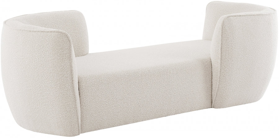 Hilton Cream Boucle Fabric Chaise Lounge - 158Cream - Vega Furniture