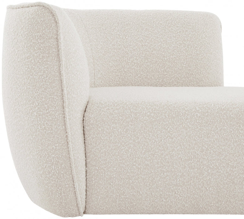 Hilton Cream Boucle Fabric Chaise Lounge - 158Cream - Vega Furniture