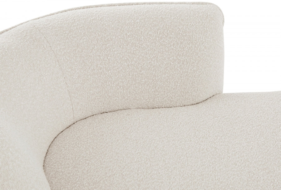 Hilton Cream Boucle Fabric Chaise Lounge - 158Cream - Vega Furniture