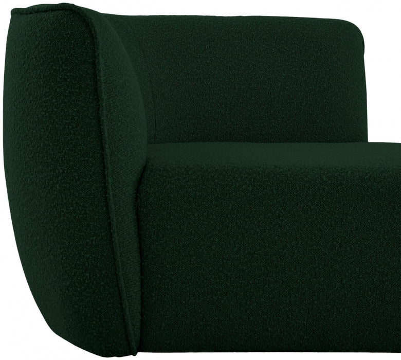 Hilton Green Boucle Fabric Chaise Lounge - 158Green - Vega Furniture