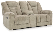 Hindmarsh Stone Power Reclining Loveseat with Console - 9030918 - Vega Furniture