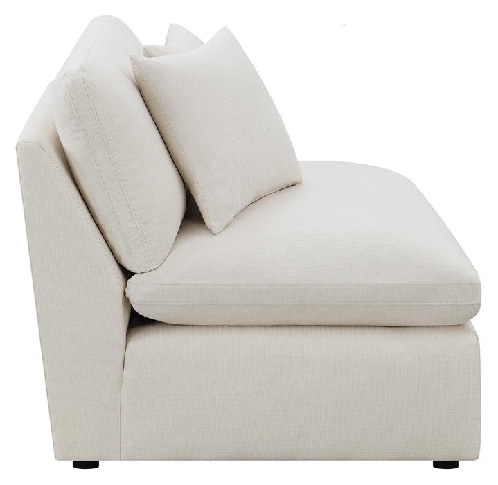 Hobson Off-White Cushion Back Armless Chair - 551451 - Vega Furniture