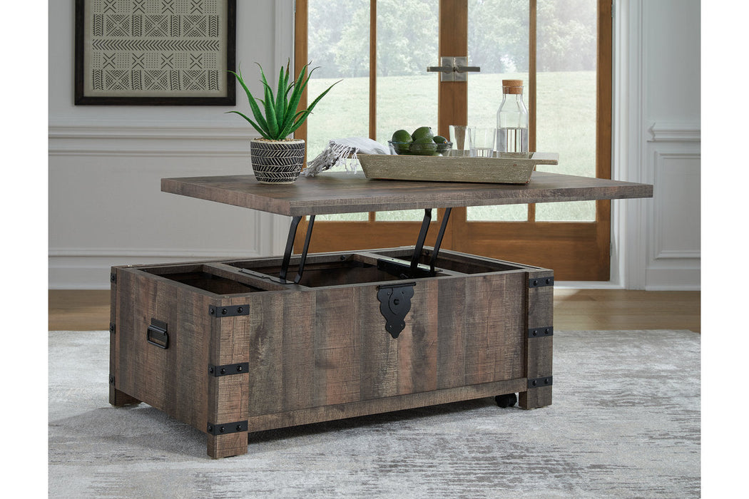 Hollum Rustic Brown Lift-Top Coffee Table - T466-9 - Vega Furniture