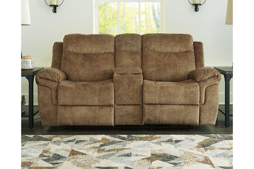 Huddle-Up Nutmeg Glider Reclining Loveseat with Console - 8230494 - Vega Furniture