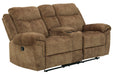 Huddle-Up Nutmeg Glider Reclining Loveseat with Console - 8230494 - Vega Furniture