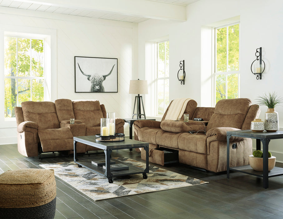 Huddle-Up Nutmeg Reclining Living Room Set - SET | 8230489 | 8230494 | 8230425 - Vega Furniture