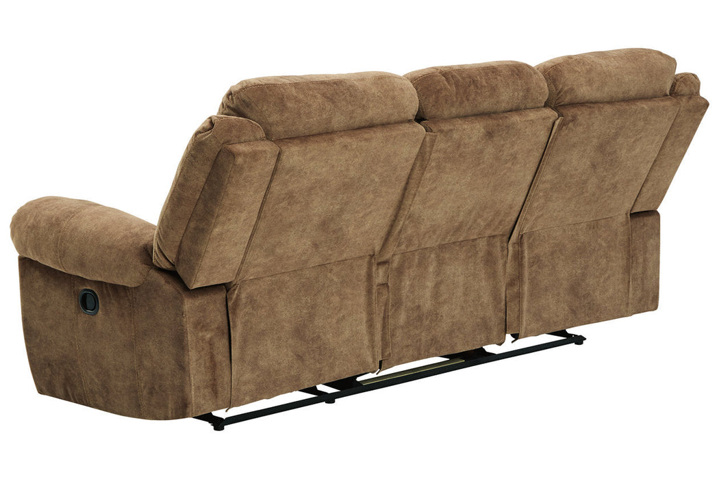 Huddle-Up Nutmeg Reclining Sofa with Drop Down Table - 8230489 - Vega Furniture