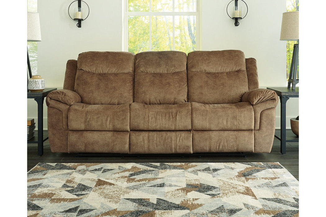 Huddle-Up Nutmeg Reclining Sofa with Drop Down Table - 8230489 - Vega Furniture