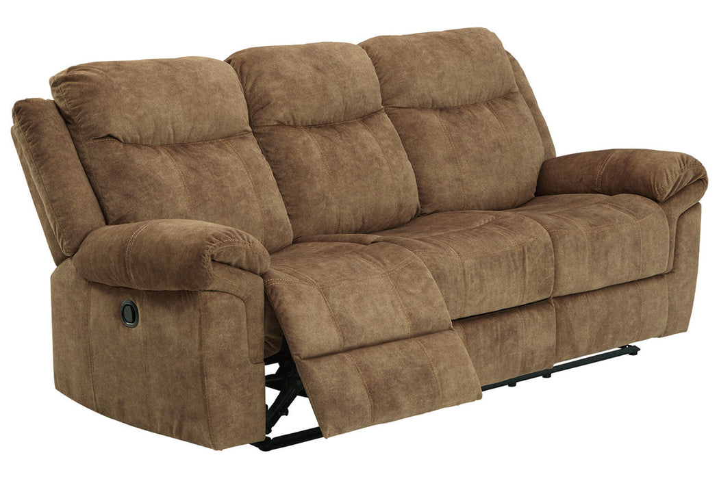 Huddle-Up Nutmeg Reclining Sofa with Drop Down Table - 8230489 - Vega Furniture