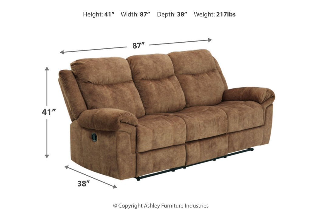 Huddle-Up Nutmeg Reclining Sofa with Drop Down Table - 8230489 - Vega Furniture