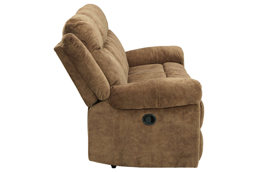 Huddle-Up Nutmeg Reclining Sofa with Drop Down Table - 8230489 - Vega Furniture