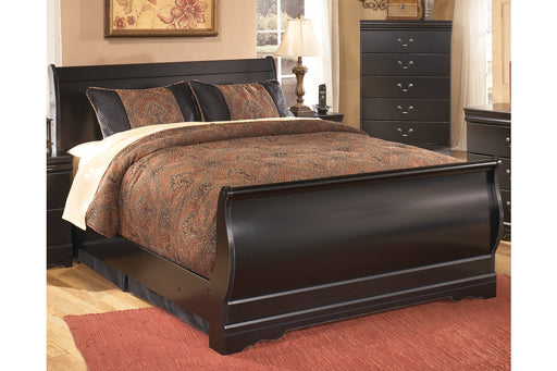 Huey Vineyard Black Full Sleigh Bed - SET | B128-84 | B128-87 | B128-88 - Vega Furniture