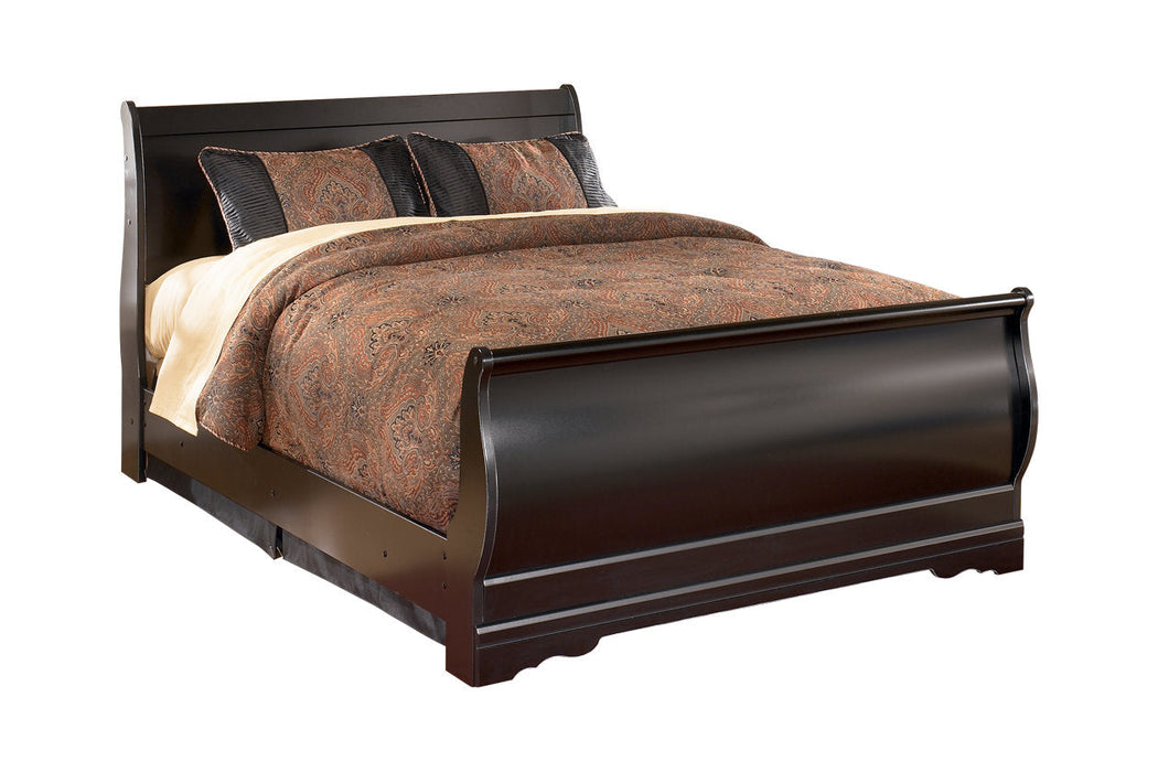 Huey Vineyard Black Full Sleigh Bed - SET | B128-84 | B128-87 | B128-88 - Vega Furniture