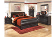 Huey Vineyard Black Queen Sleigh Bed - SET | B128-74 | B128-77 | B128-98 - Vega Furniture