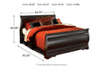 Huey Vineyard Black Queen Sleigh Bed - SET | B128-74 | B128-77 | B128-98 - Vega Furniture