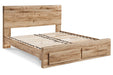 Hyanna Tan King Panel Storage Bed - SET | B100-14 | B1050-56S | B1050-58 | B1050-95 - Vega Furniture