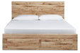 Hyanna Tan King Panel Storage Bed - SET | B100-14 | B1050-56S | B1050-58 | B1050-95 - Vega Furniture