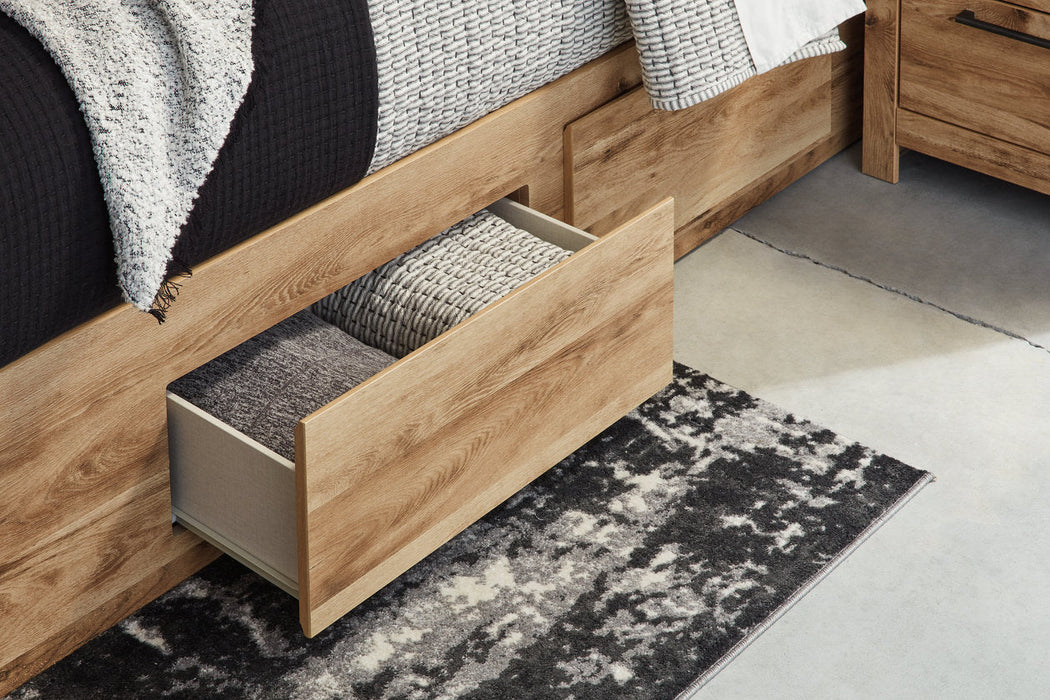 Hyanna Tan King Panel Storage Bed with 2 Under Bed Storage Drawer - SET | B100-14 | B1050-56S | B1050-58 | B1050-60(2) - Vega Furniture