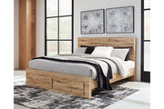 Hyanna Tan Queen Panel Storage Bed - SET | B100-13 | B1050-54S | B1050-57 | B1050-95 - Vega Furniture