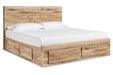 Hyanna Tan Queen Panel Storage Bedwith 2 Under Bed Storage Drawer - SET | B100-13 | B1050-54S | B1050-57 | B1050-60(2) - Vega Furniture