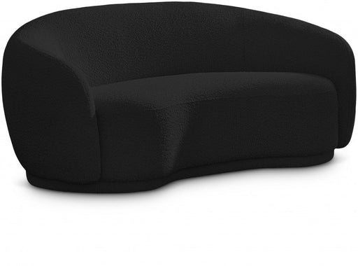 Hyde Black Boucle Fabric Loveseat - 693Black-L - Vega Furniture