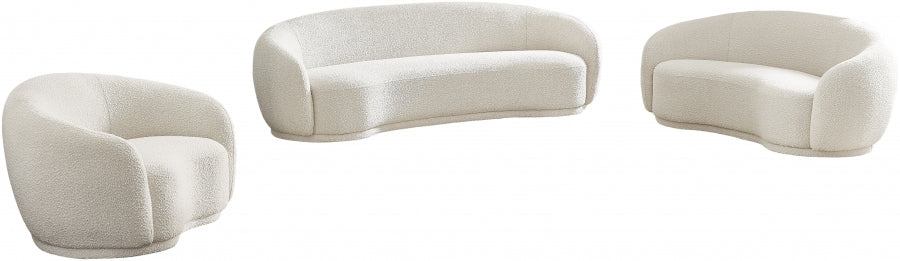 Hyde Cream Boucle Fabric Sofa - 693Cream-S - Vega Furniture