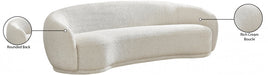 Hyde Cream Boucle Fabric Sofa - 693Cream-S - Vega Furniture