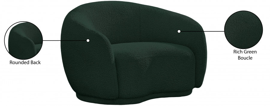 Hyde Green Boucle Fabric Chair - 693Green-C - Vega Furniture
