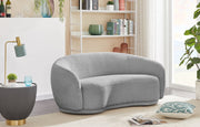 Hyde Grey Boucle Fabric Loveseat - 693Grey-L - Vega Furniture