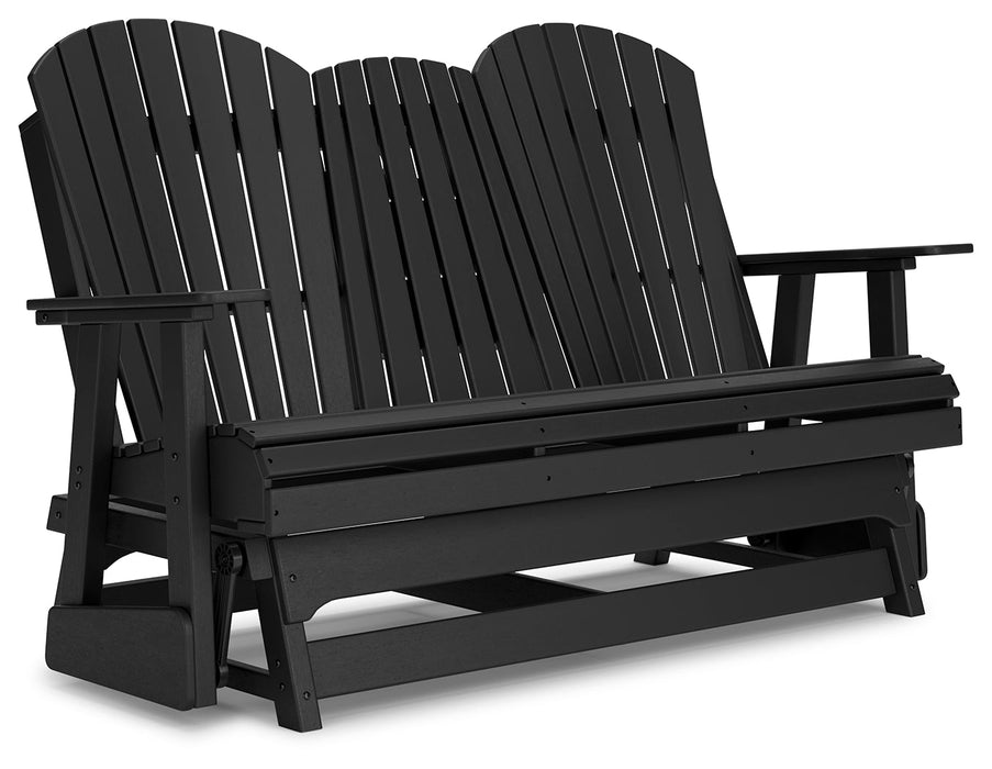 Hyland wave Black Outdoor Glider Loveseat - P108-835 - Vega Furniture