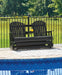 Hyland wave Black Outdoor Glider Loveseat - P108-835 - Vega Furniture